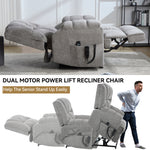 Dual-Motor Heat & Massage Power Lift Recliner, 350 lb Capacity detail image 70