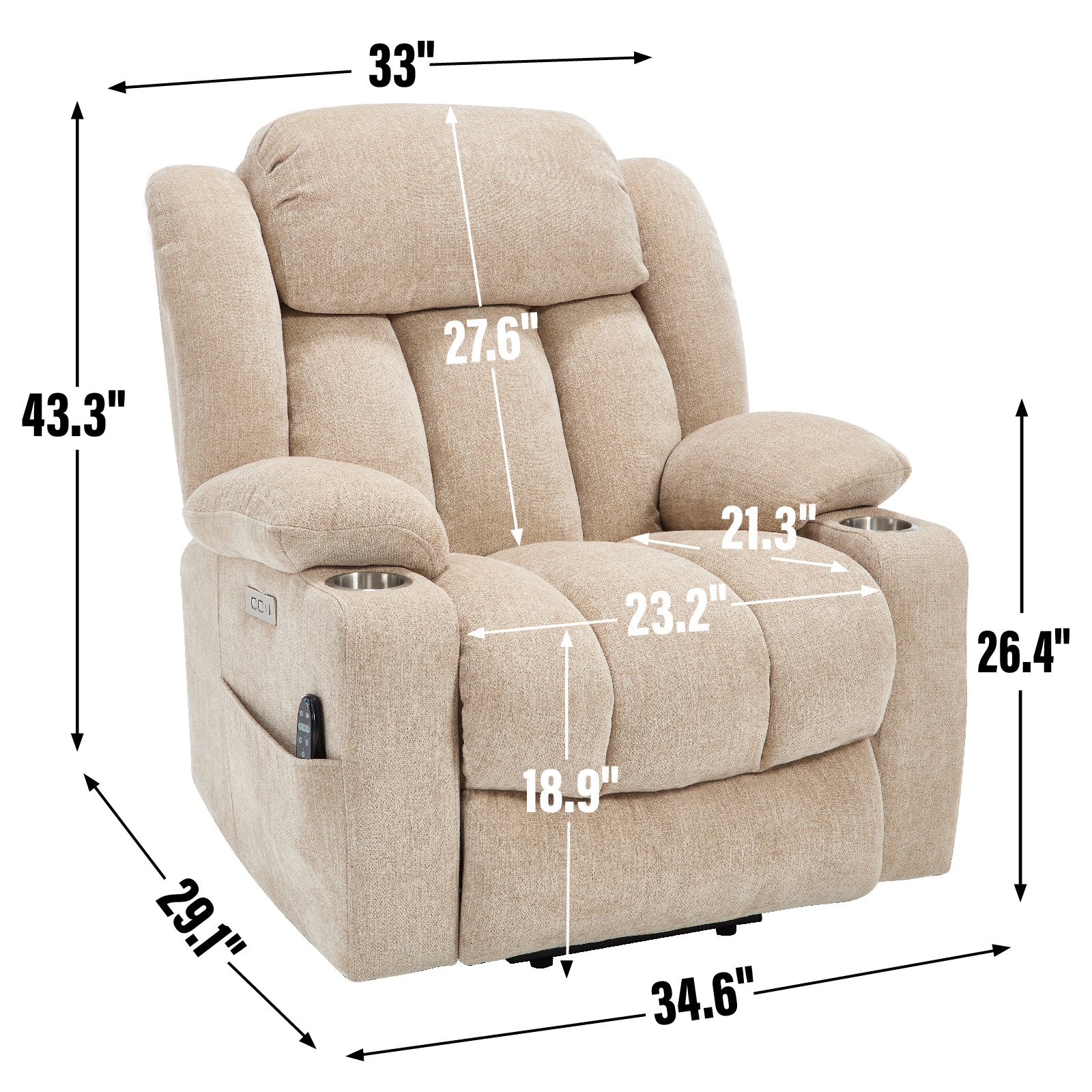 Dual-Motor Leather-Air Power Lift Recliner detail image 93