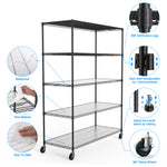 Heavy-Duty NSF Adjustable Wire Shelving Unit with Wheels & Shelf Liners for workshop, garage, storage, or utility use