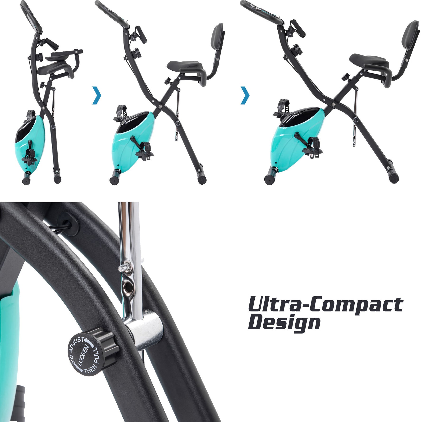 Folding Stationary Bike with 16-Level Magnetic Resistance, 300 lb Capacity detail image 32