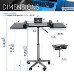 Techni Mobili Folding Table Laptop Cart, Graphite mobile laptop workstation