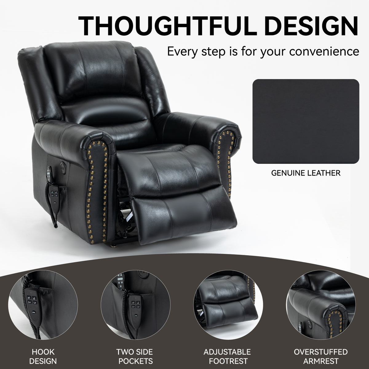 Dual-Motor Power Lift Heat & Massage Recliner detail image 37