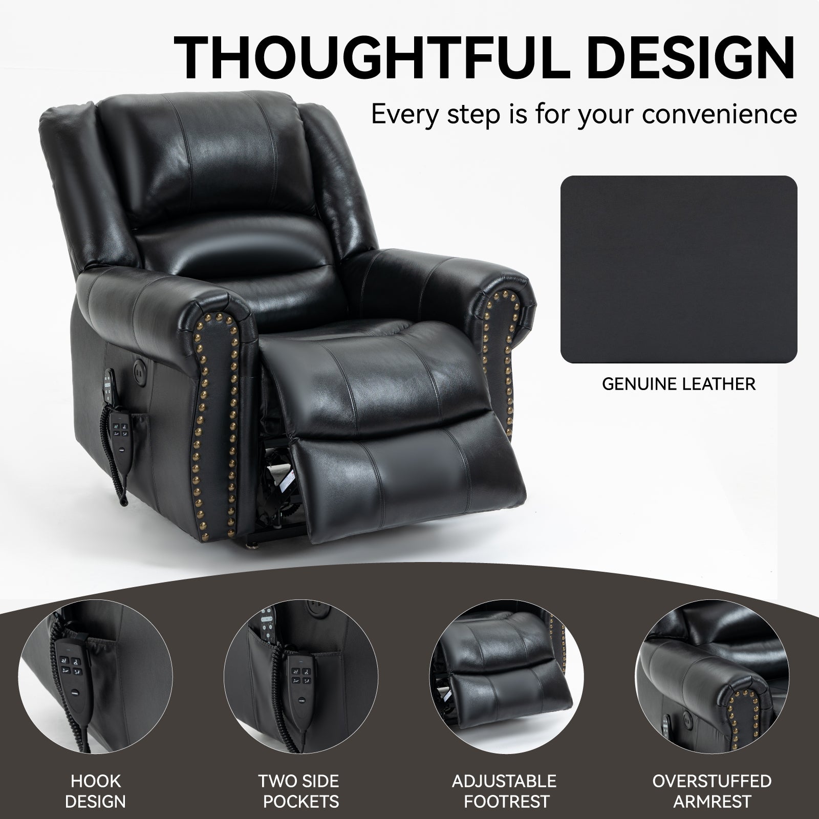 Dual-Motor Power Lift Heat & Massage Recliner detail image 37