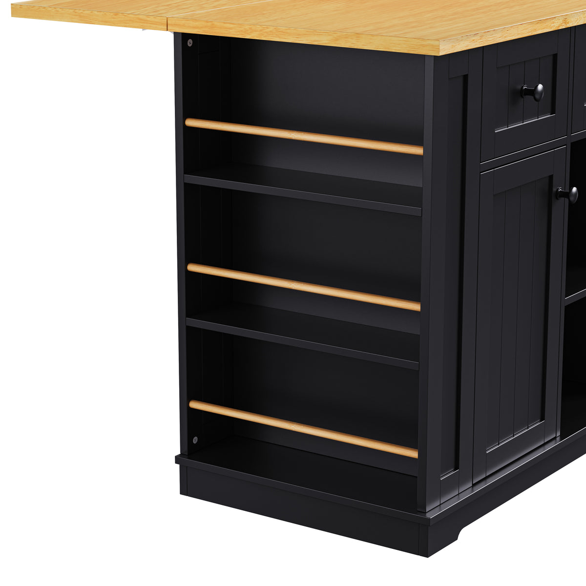 53 in. Farmhouse Kitchen Island with Power Outlet & Stools product view 145