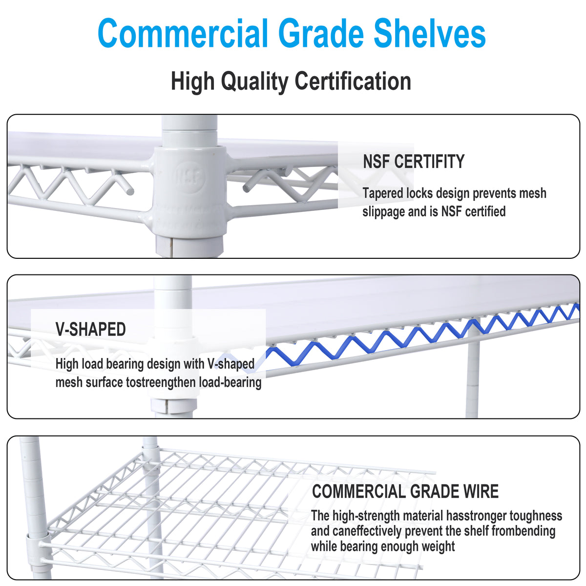7-Tier Adjustable Wire Shelving Unit, 2450 lb Capacity for workshop, garage, storage, or utility use