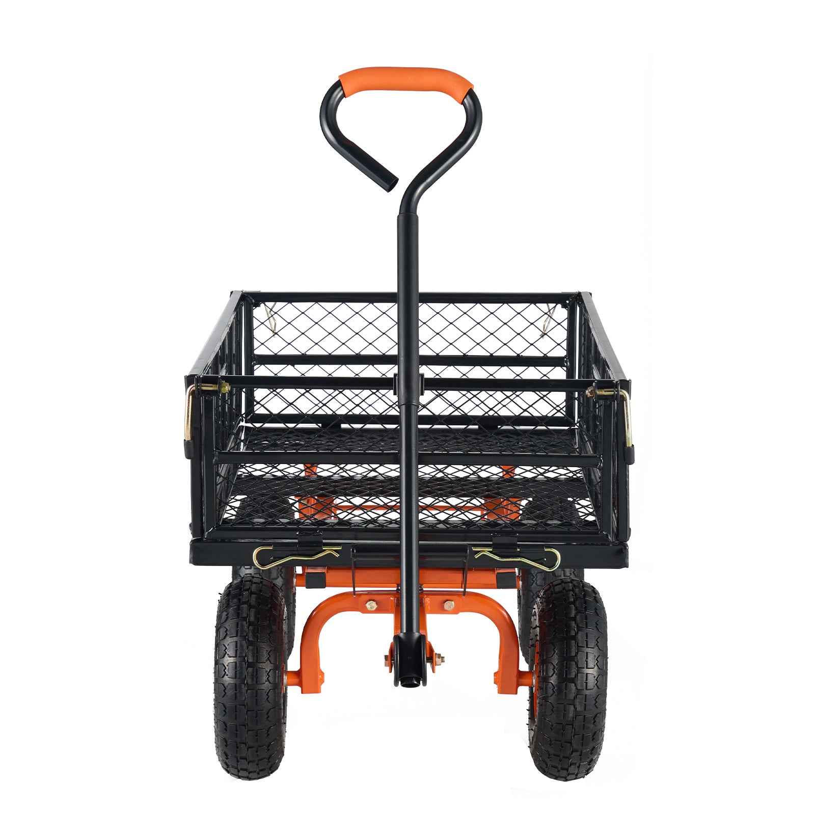 Metal Garden Dump Cart with 2-in-1 Handle for workshop, garage, storage, or utility use
