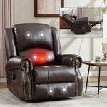 Heat Massage Manual Recliner Chair with Rocker and Swivel for Living Room detail image 16