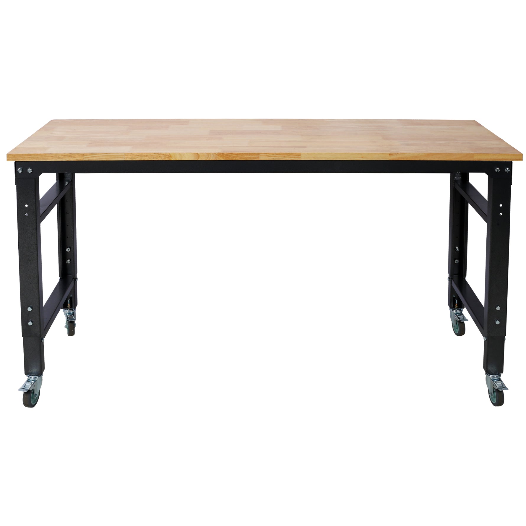 60" Rolling Adjustable Workbench, Black Hammertone workshop project bench