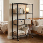 Heavy-Duty Adjustable Wire Shelving Unit with Wheels & Levelers for workshop, garage, storage, or utility use