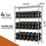 1400 lb 4-Shelf Storage Shelves for workshop, garage, storage, or utility use