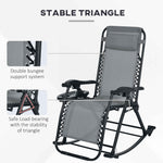 Outsunny Folding Zero Gravity Rocking Chair Set detail image 15