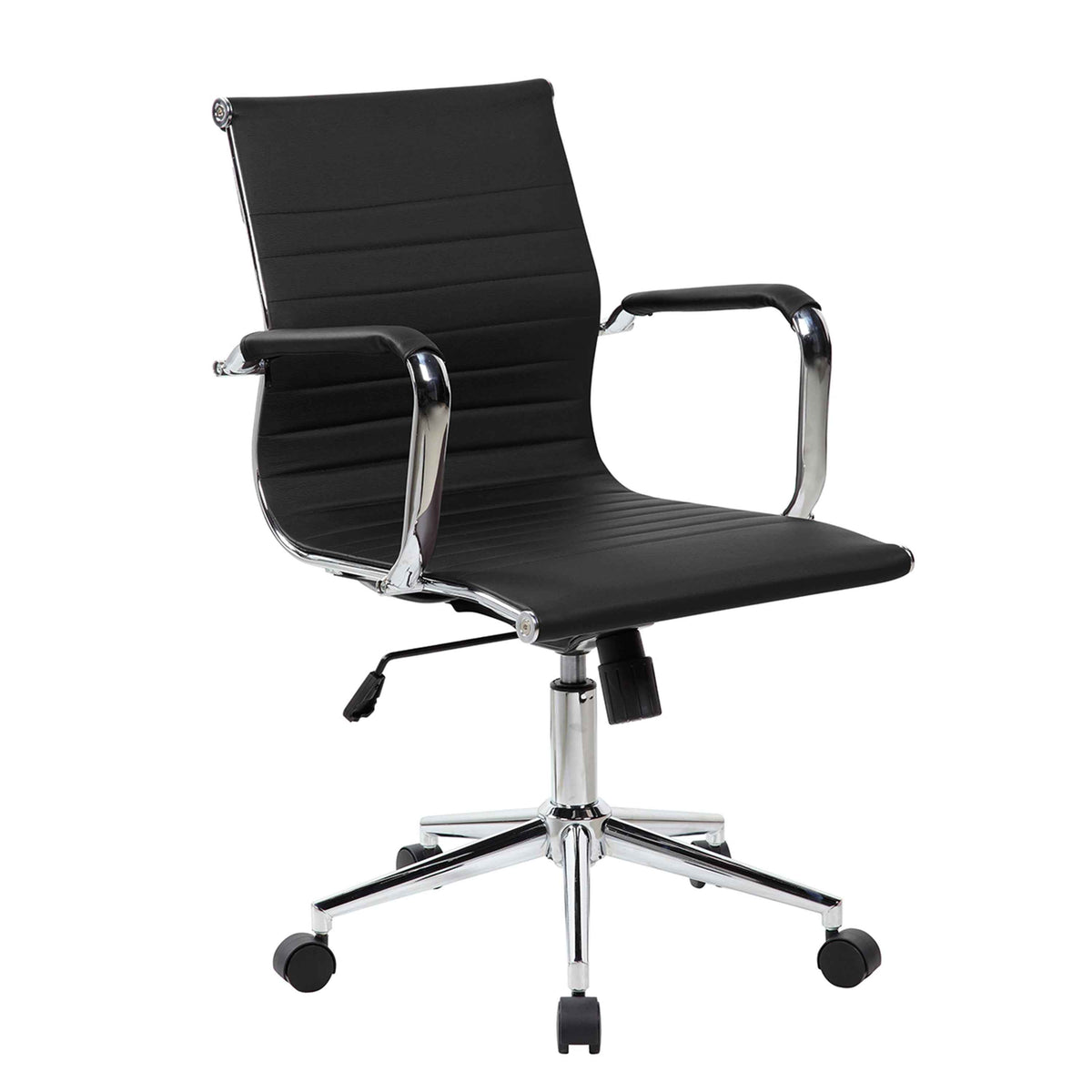 Techni Mobili Modern Medium-Back Executive Chair, Black for home office seating
