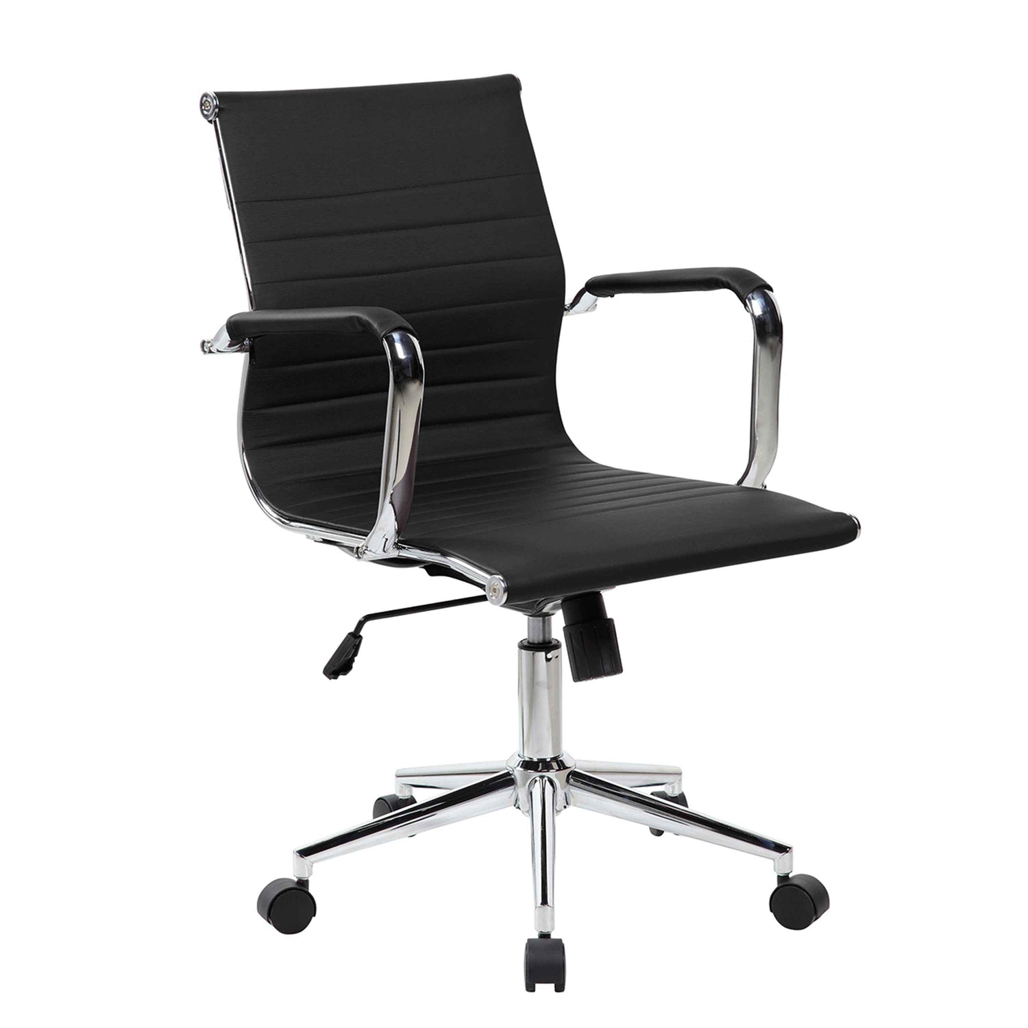 Techni Mobili Modern Medium-Back Executive Chair, Black for home office seating