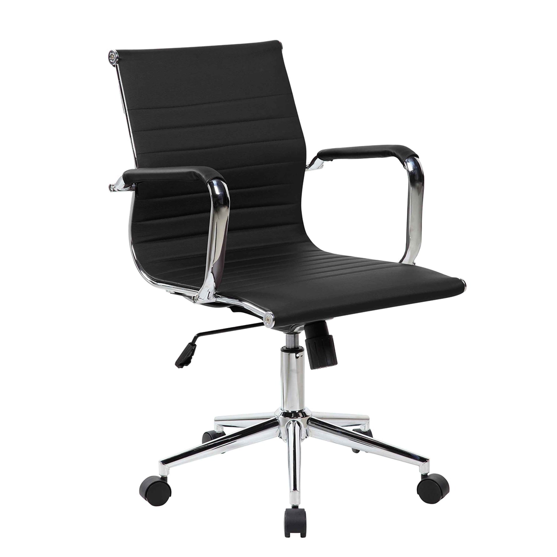 Techni Mobili Modern Medium-Back Executive Chair, Black for home office seating