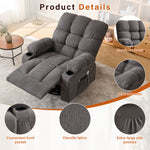 Massage Swivel Rocker Recliner Chair with Vibration, Lumbar Heating, Side Pocket detail image 39