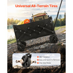 VEVOR Foldable Wagon Cart with Bench Conversion for workshop, garage, storage, or utility use