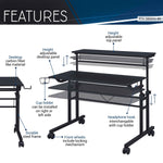 Techni Mobili Rolling Sit-to-Stand Laptop Cart mobile laptop workstation