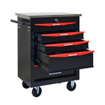 Rolling 5-Drawer Steel Tool Chest with Stainless Steel Top for workshop, garage, storage, or utility use