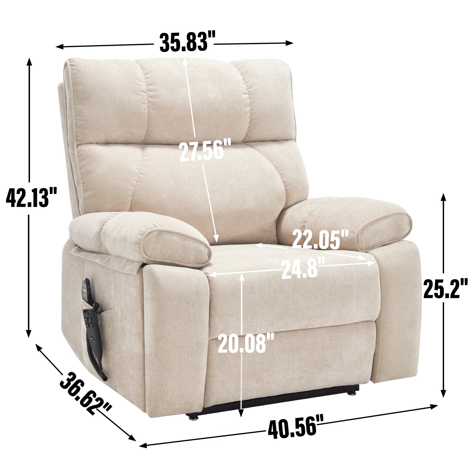 Dual-Motor Power Lift Recliner with Heat & Massage, 350 lb Capacity detail image 12