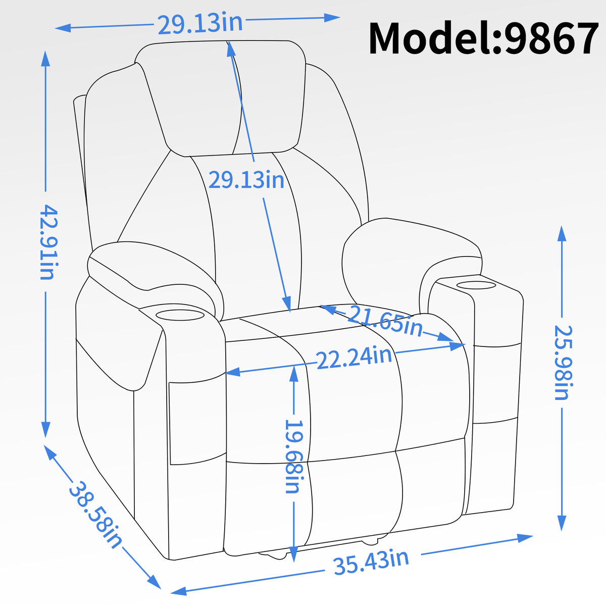 Dual-Motor Leather-Air Power Lift Recliner detail image 71