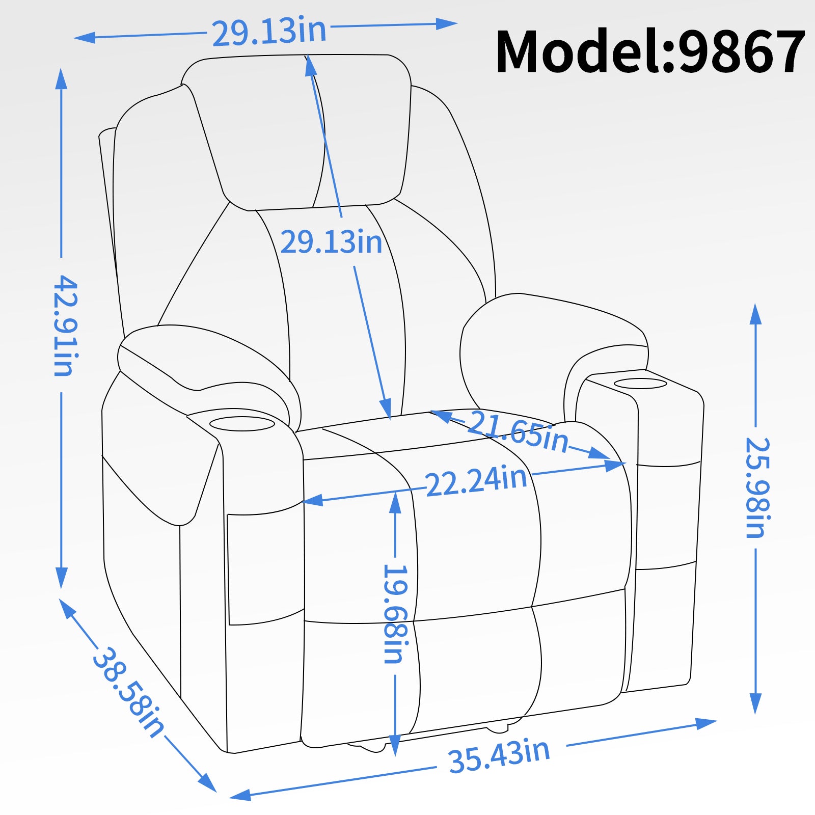 Dual-Motor Leather-Air Power Lift Recliner detail image 71
