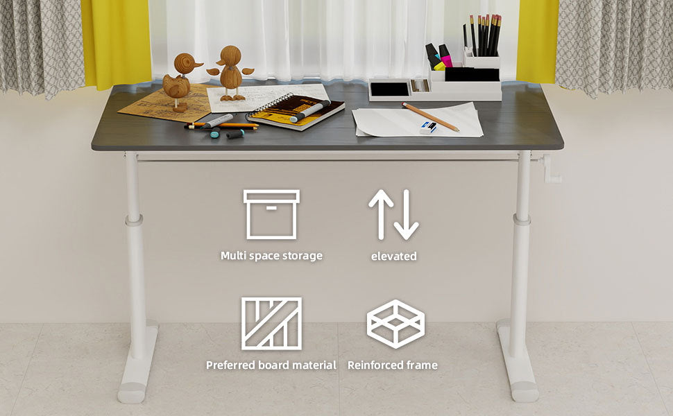 Height Adjustable Study Desk for Home Office workspace desk setup