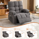 Massage Swivel Rocker Recliner Chair with Vibration, Lumbar Heating, Side Pocket detail image 38