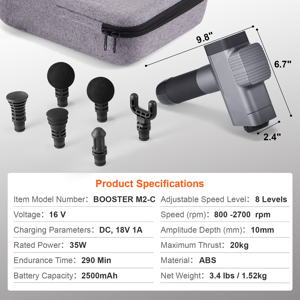 VEVOR Deep Tissue Percussion Massage Gun detail image 15