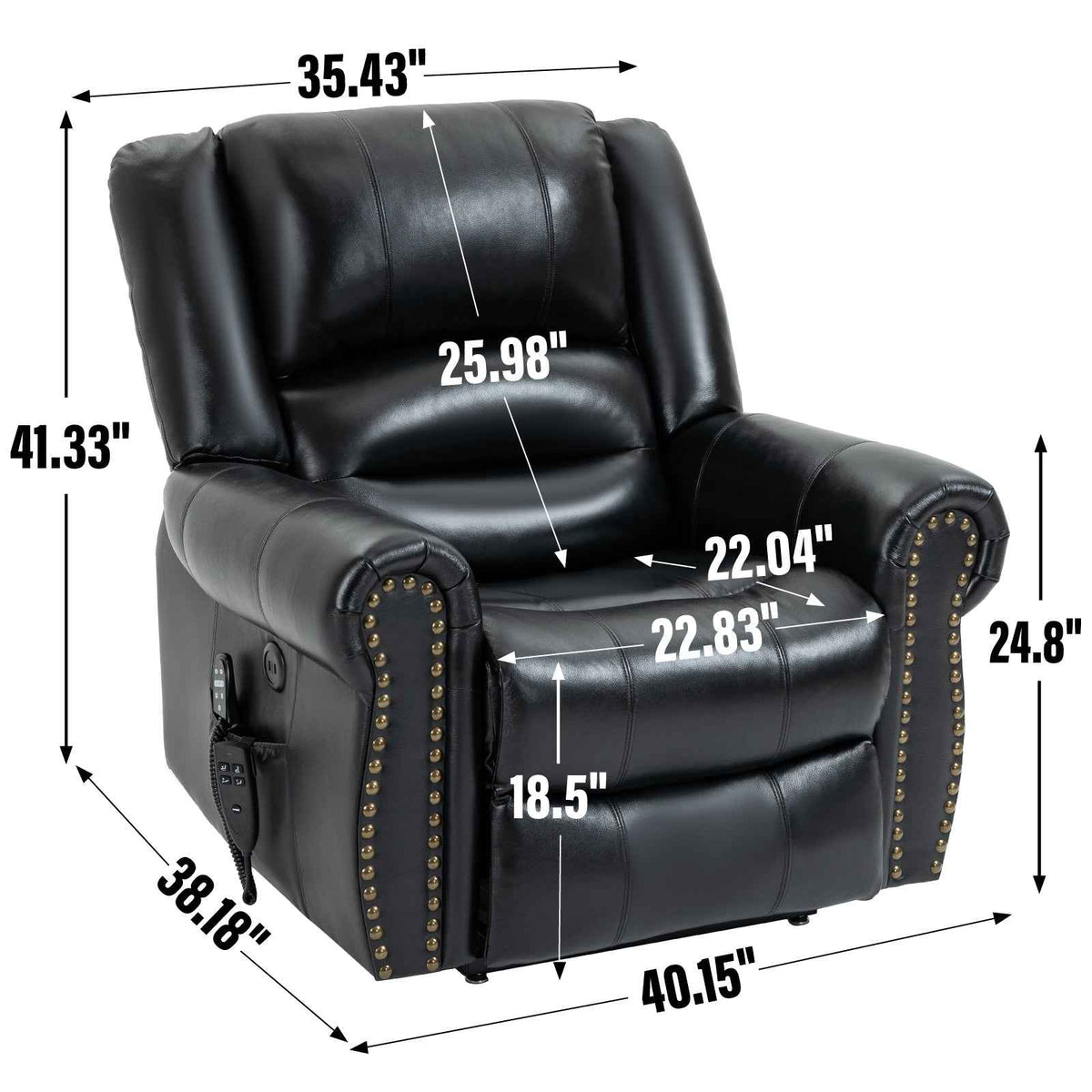 Dual-Motor Power Lift Heat & Massage Recliner detail image 25