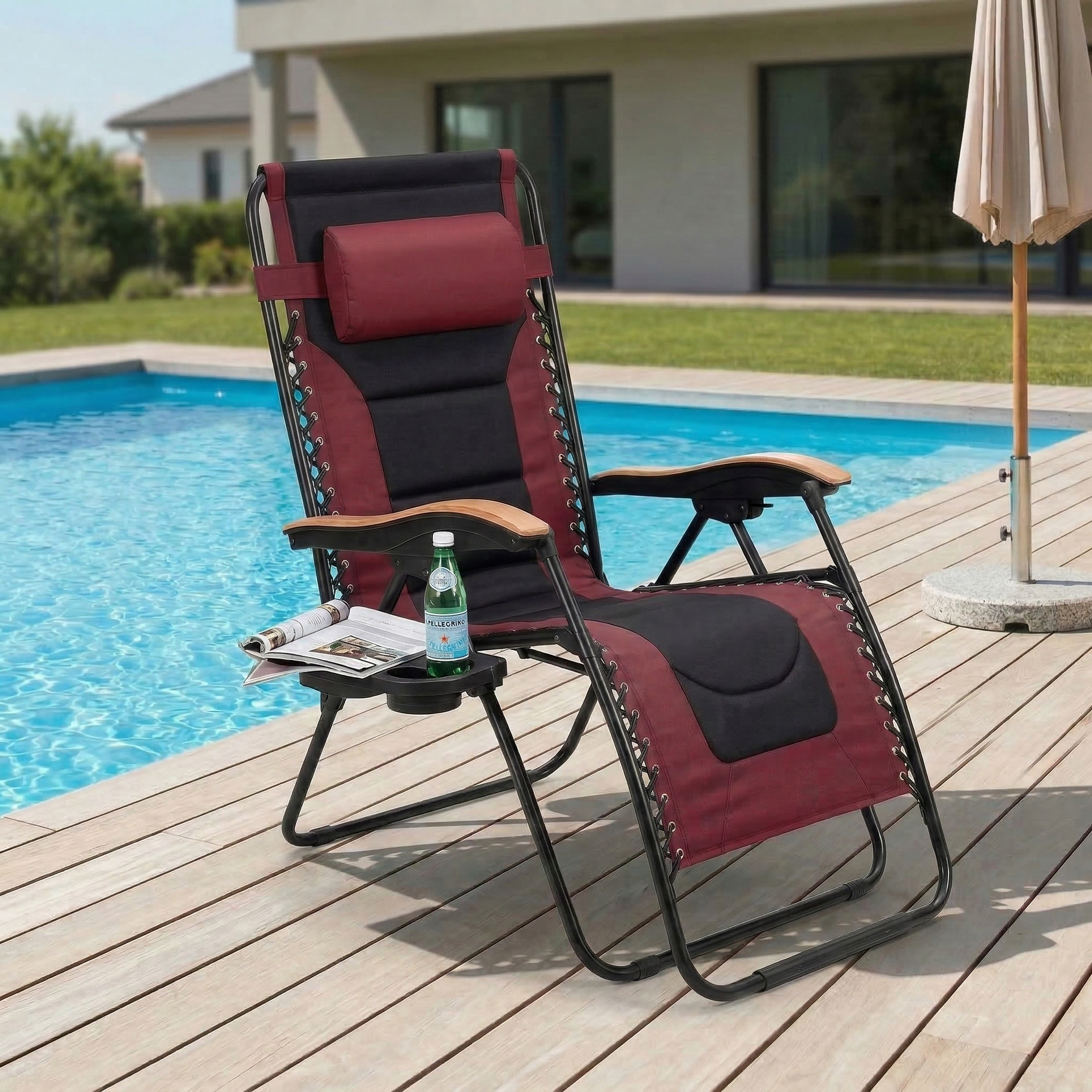 Oversized Padded Zero Gravity Chair with Cup Holder, 400 lb Capacity detail image 20