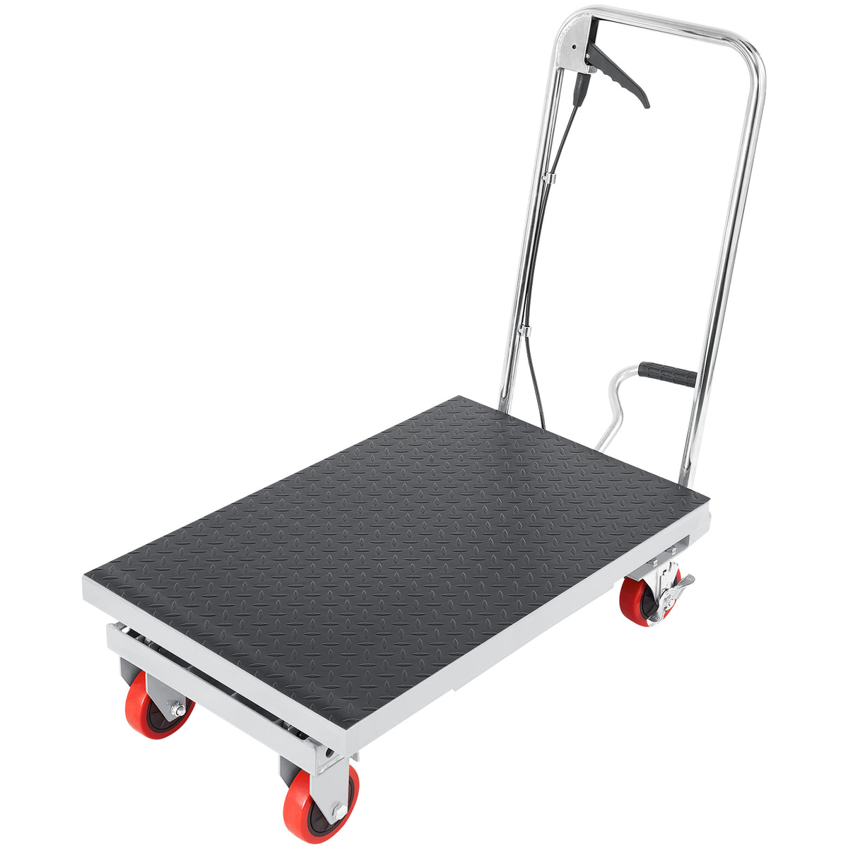 Manual Hydraulic Scissor Lift Table Cart with Non-Slip Pad for workshop, garage, storage, or utility use