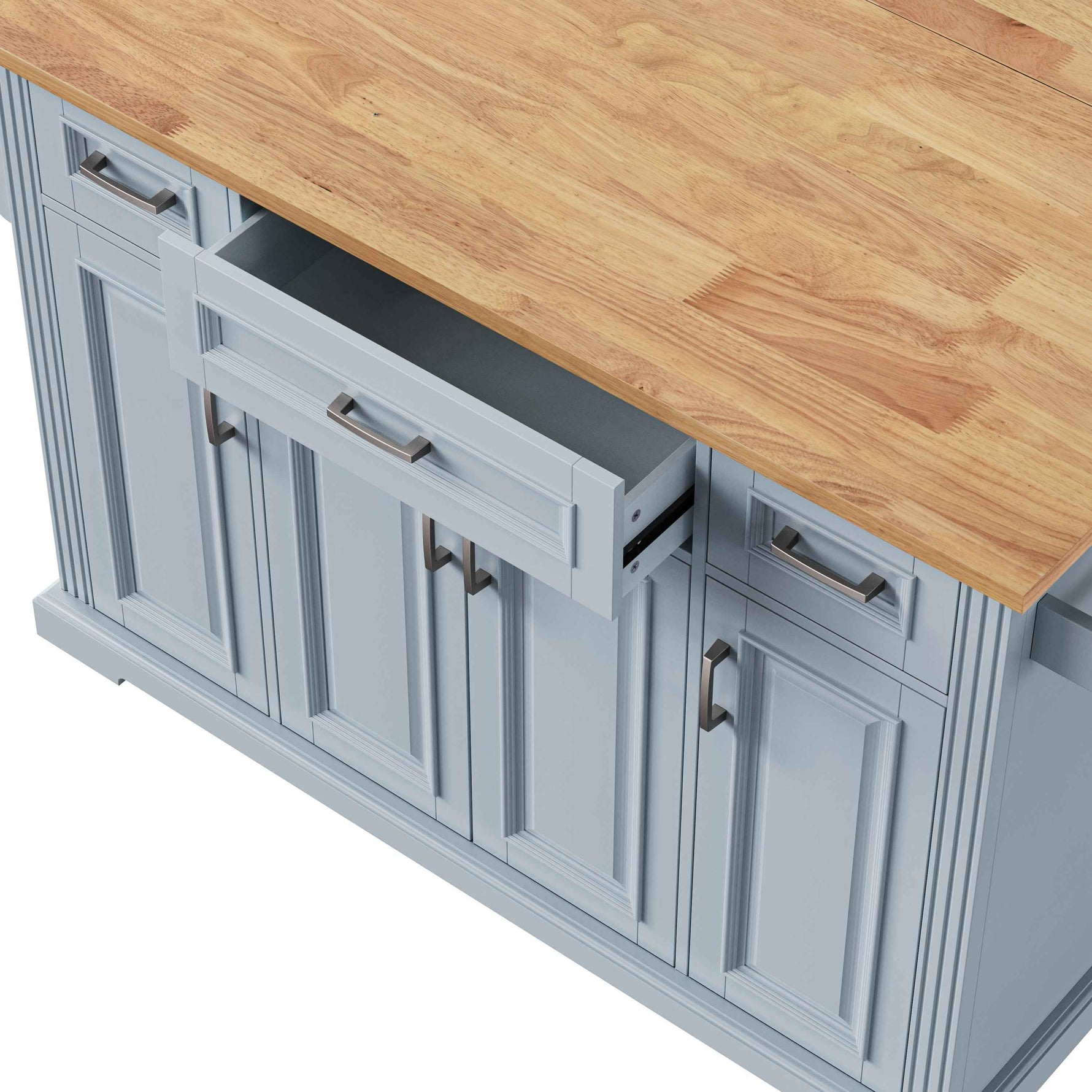 54 in. Rolling Kitchen Island with Drop Leaf & Storage product view 86