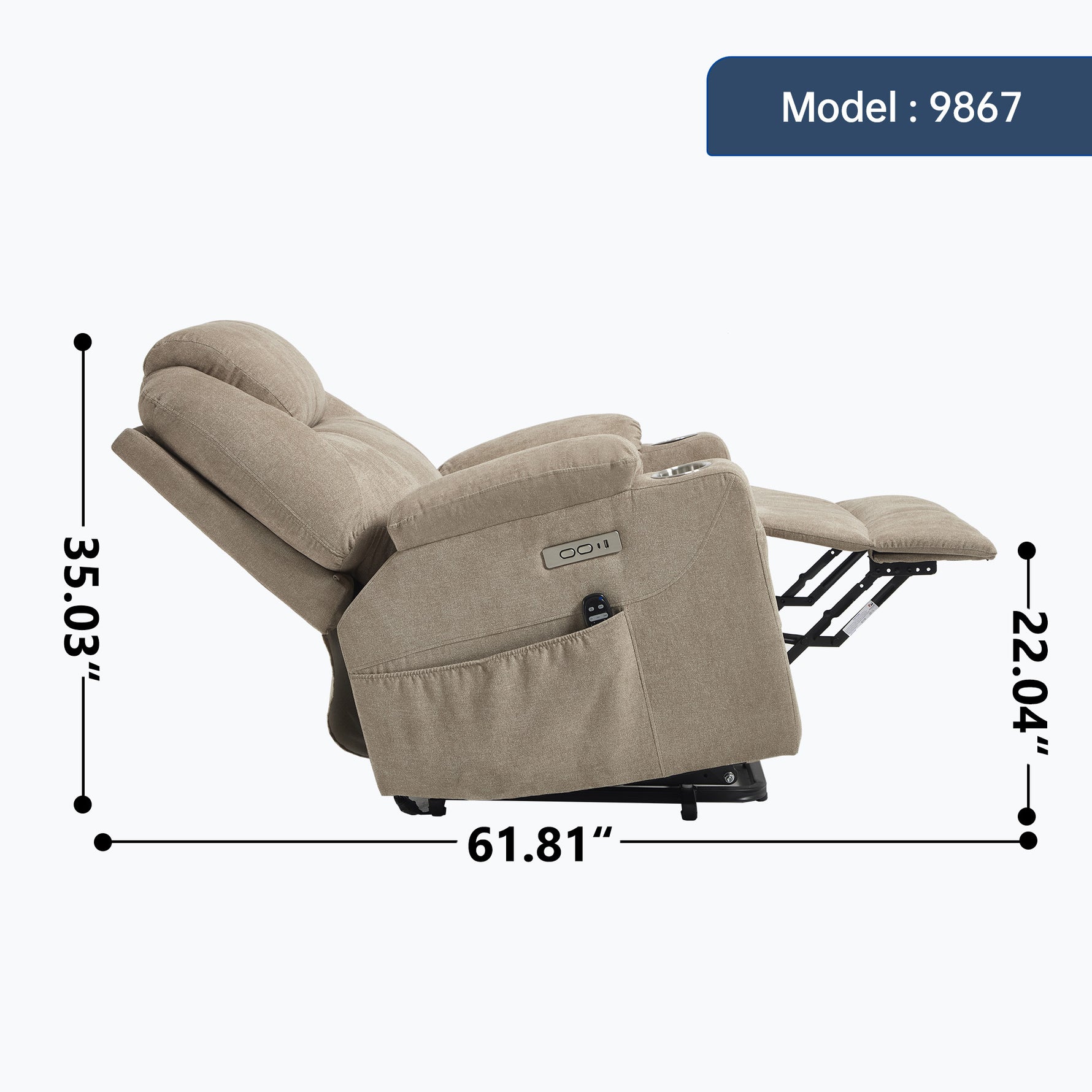 Dual-Motor Leather-Air Power Lift Recliner detail image 13