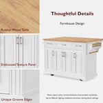 54 in. Rolling Kitchen Island with Drop Leaf & Storage product view 6