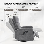 Heat Massage Manual Recliner Chair with Rocker and Swivel in Fabric for Living Room detail image 41