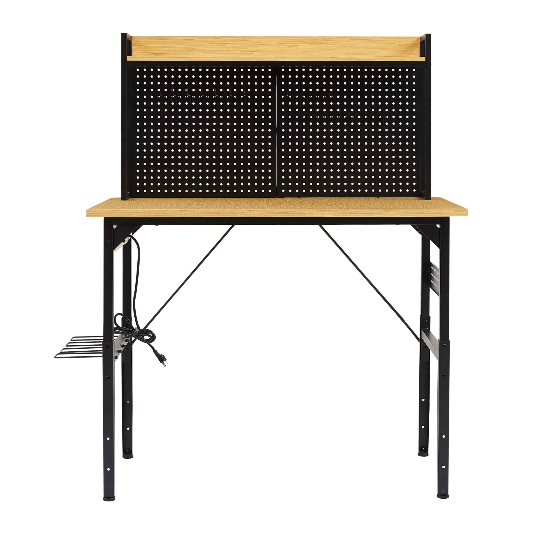 Heavy-Duty Adjustable Workbench with Pegboard & Wheels workshop project bench