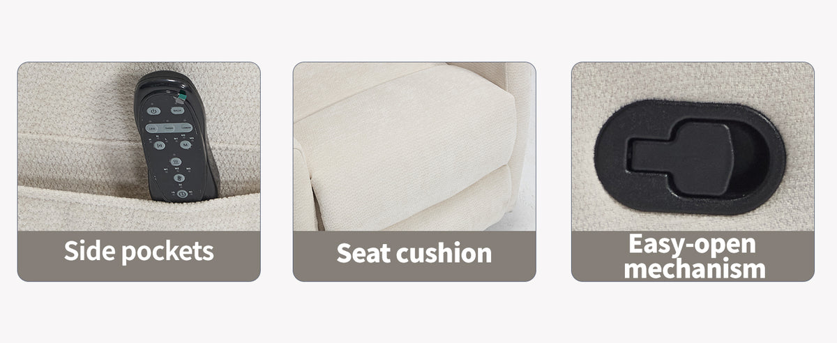 Heat Massage Manual Recliner Chair with Rocker and Swivel in Fabric for Living Room detail image 11