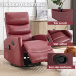 Heat Massage Manual Recliner Chair with Rocker and Swivel in Fabric for Living Room detail image 29
