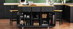 53 in. Farmhouse Kitchen Island with Power Outlet & Stools product view 129