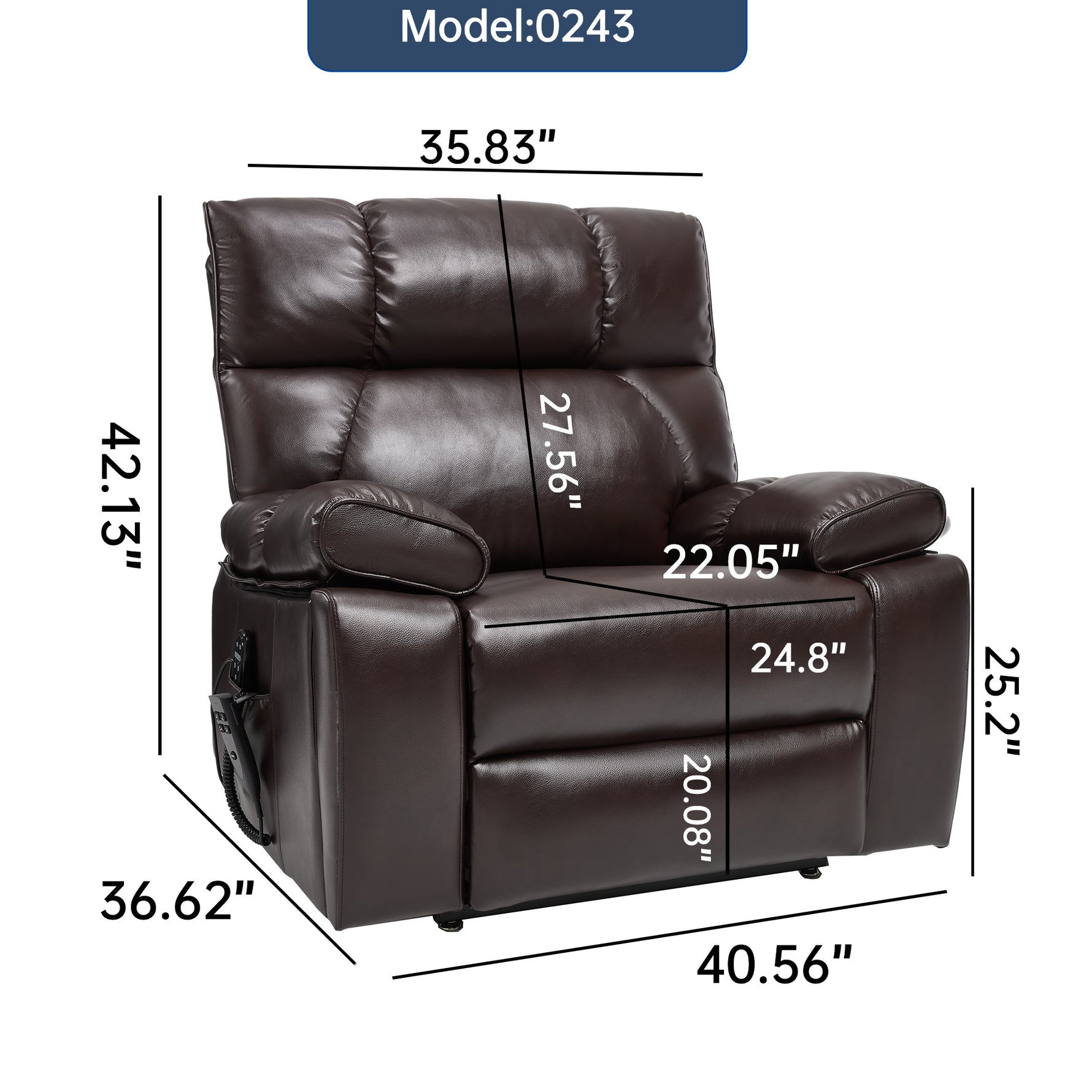 Dual-Motor Power Lift Recliner with Heat & Massage, 350 lb Capacity detail image 126