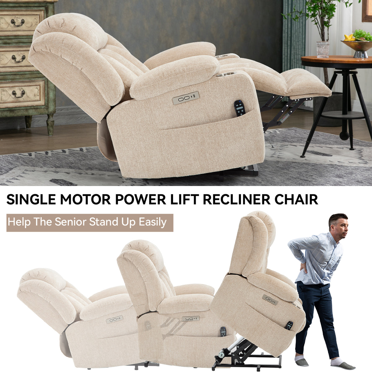 Dual-Motor Leather-Air Power Lift Recliner detail image 84