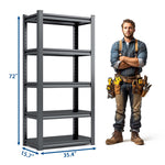 Industrial Heavy-Duty 5-Tier Adjustable Metal Shelving Unit for workshop, garage, storage, or utility use