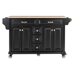 Rubberwood Kitchen Cart with 5 Drawers & Storage Cabinet product view 8