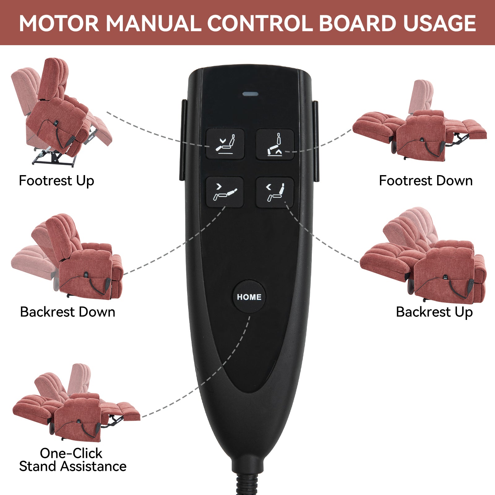 Dual-Motor Heat & Massage Power Lift Recliner, 350 lb Capacity detail image 91