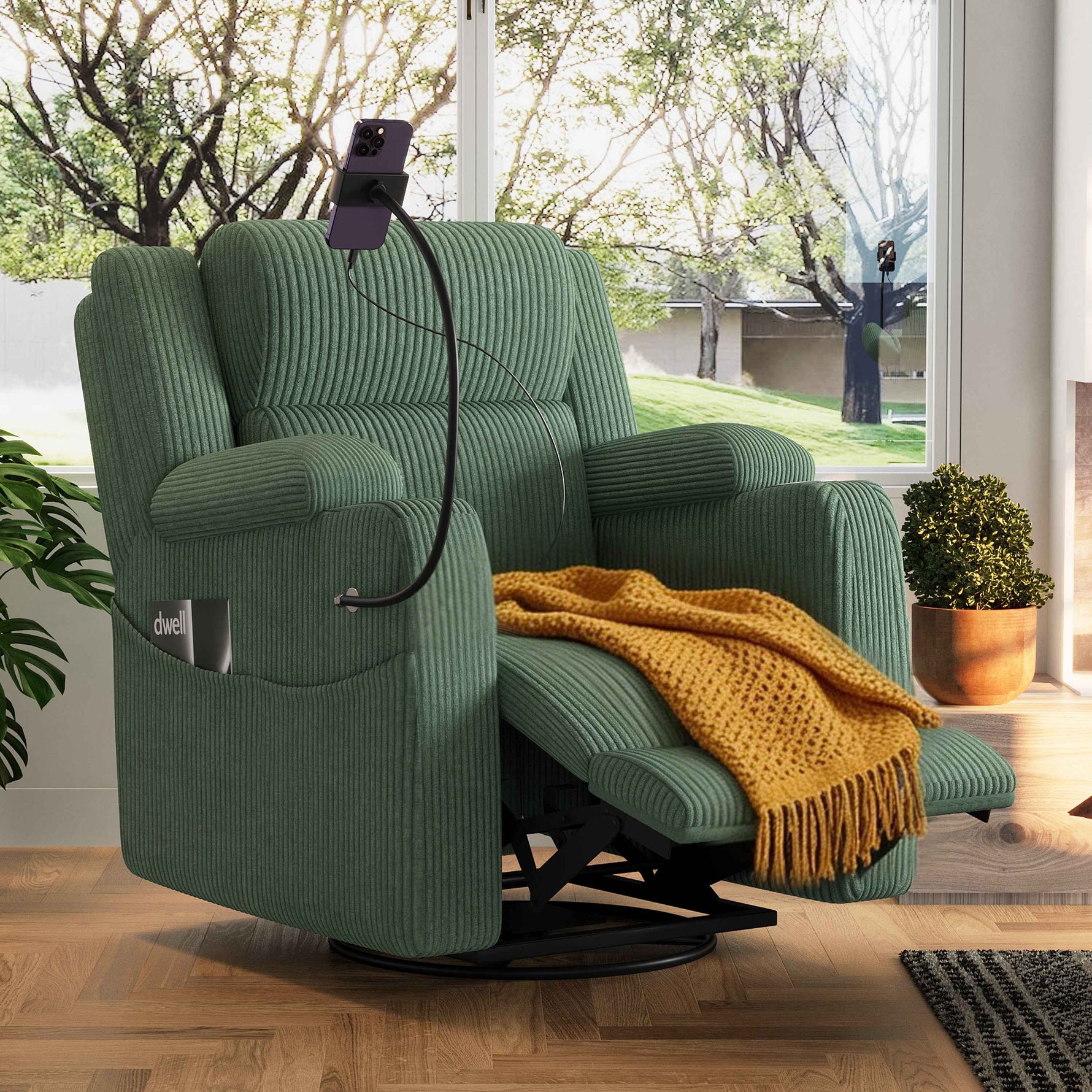 Electric Power Recliner Chair with Heat and Massage, 270° Swivel detail image 28