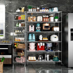 Heavy-Duty NSF Adjustable Wire Shelving Unit with Wheels & Shelf Liners for workshop, garage, storage, or utility use
