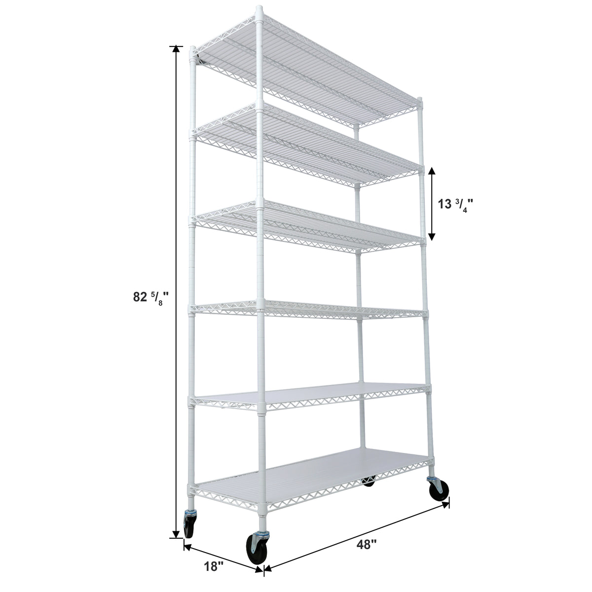 6-Tier NSF Wire Shelving Unit, 6000 lb Capacity for workshop, garage, storage, or utility use