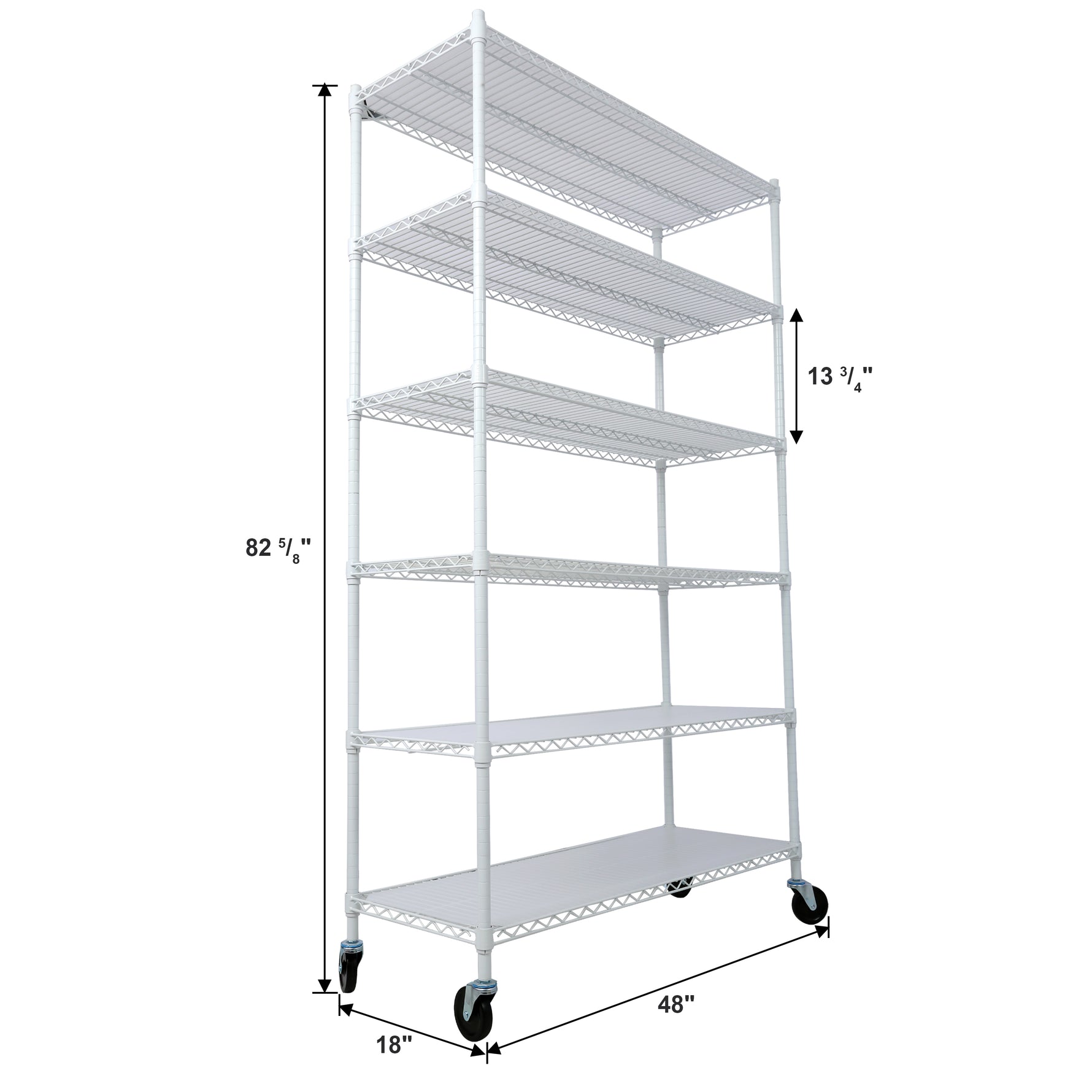 6-Tier NSF Wire Shelving Unit, 6000 lb Capacity for workshop, garage, storage, or utility use