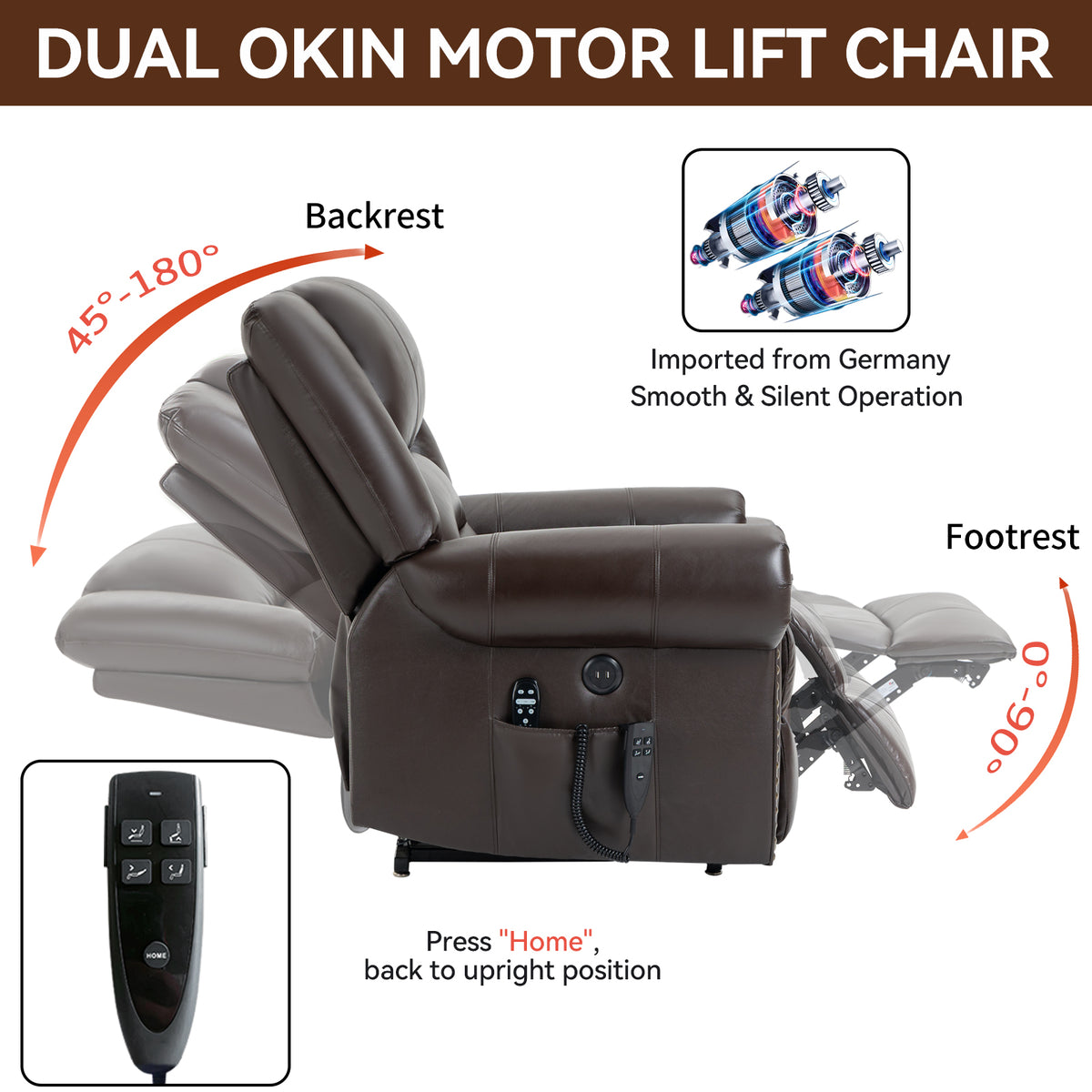 Dual-Motor Power Lift Heat & Massage Recliner detail image 13