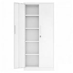 Locking Steel Garage Storage Cabinet with 4 Adjustable Shelves for workshop, garage, storage, or utility use